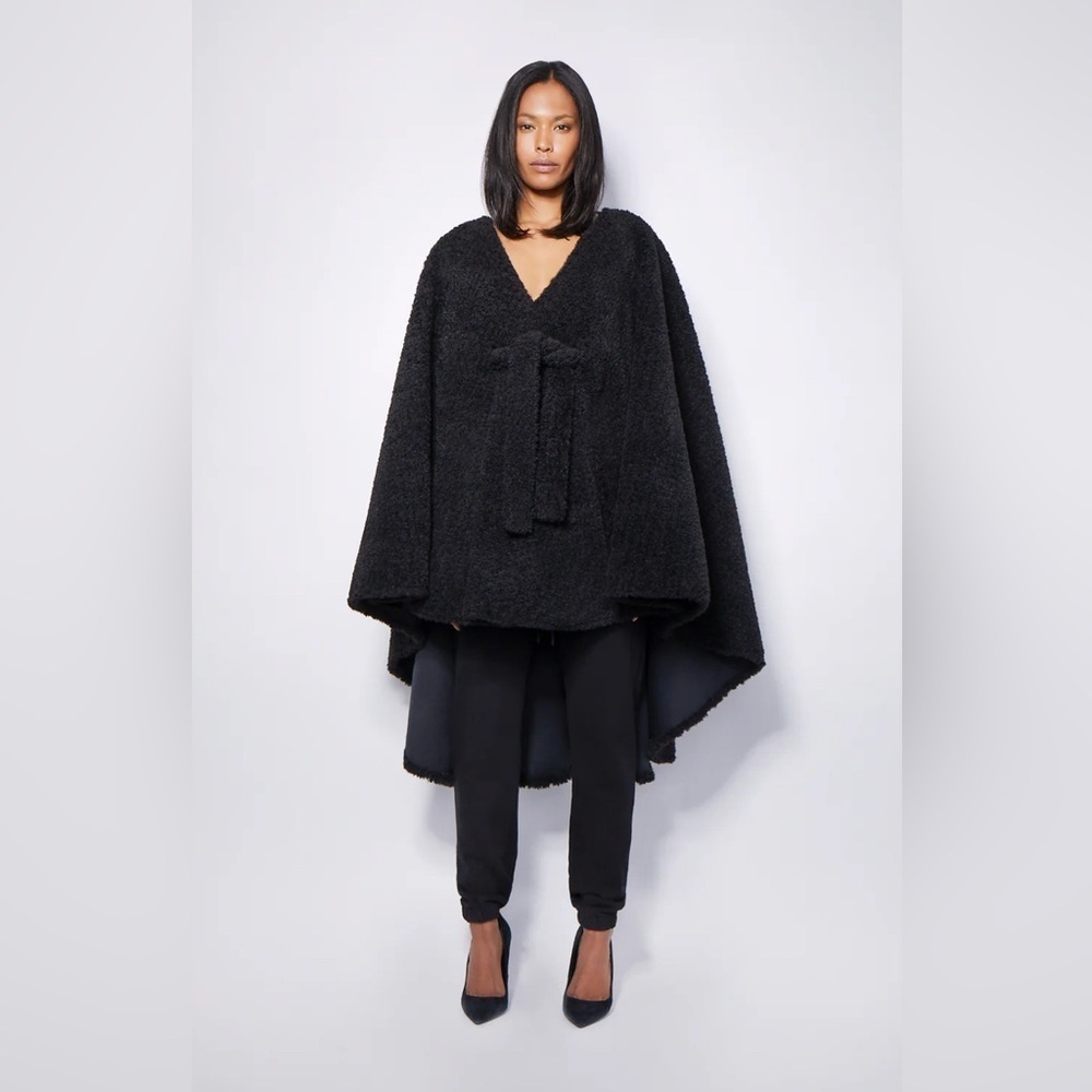 NWT RtA Blix Poncho Coat in Black Sherpa Sz XS/S - Picture 3 of 3
